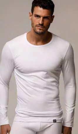 CAMISETA BASICA M/L C/REDONDO ALG. LYCRA